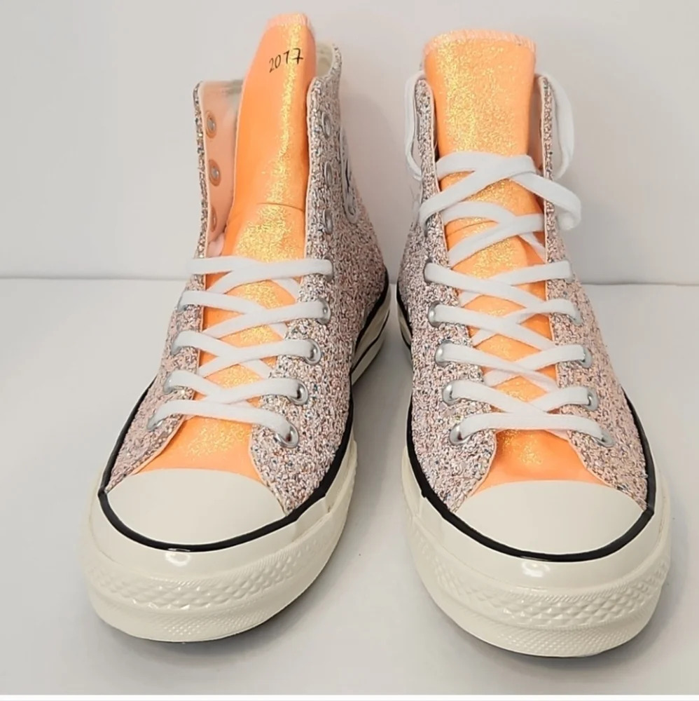 Converse Chuck Taylor All Star JW Anderson Colorblock Glitter Hightop Sneakers - Picture 7 of 7